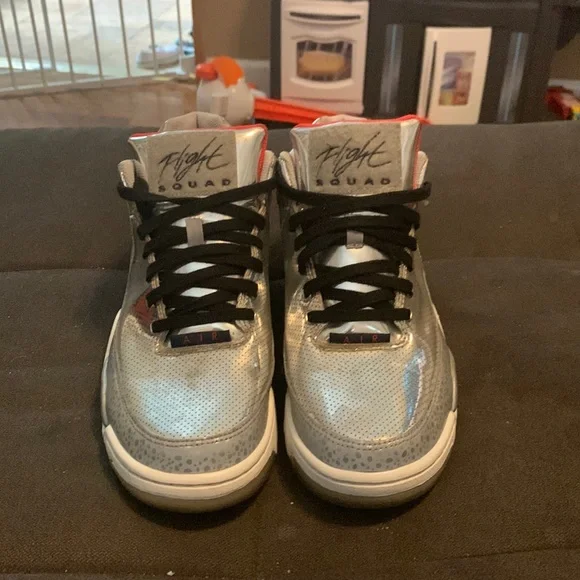 Nike | Shoes | Nike Flight Squadmetallic Silver | Poshmark